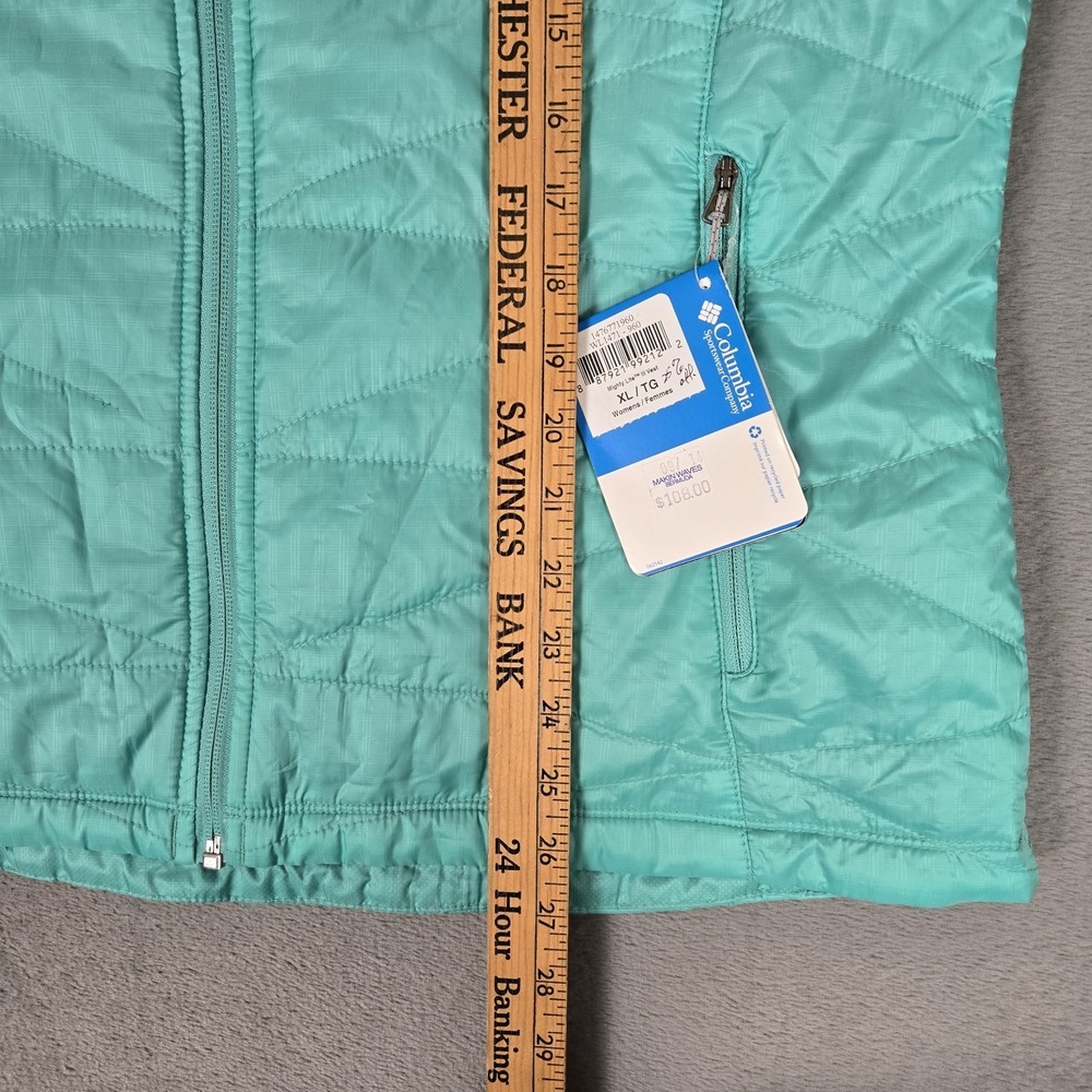 Columbia Puffer Vest Womens XL Omni-Heat Mighty Lite III Full Zip Green NWT - Picture 10 of 11